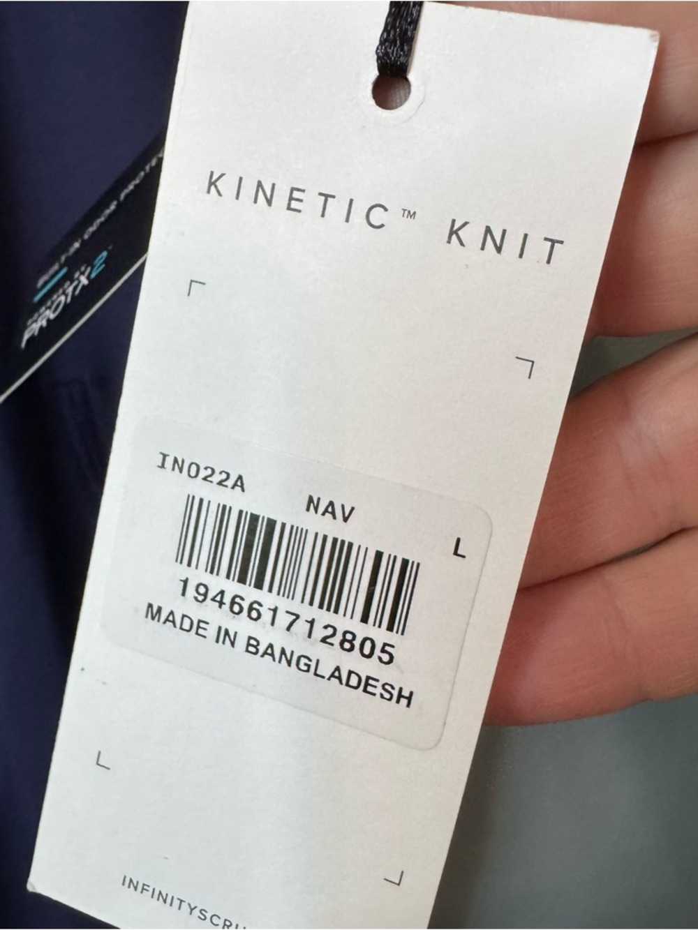 Infinity by Cherokee NWT Navy Kinetic Knit Scrub Pants - Men’s Large - Picture 11 of 16